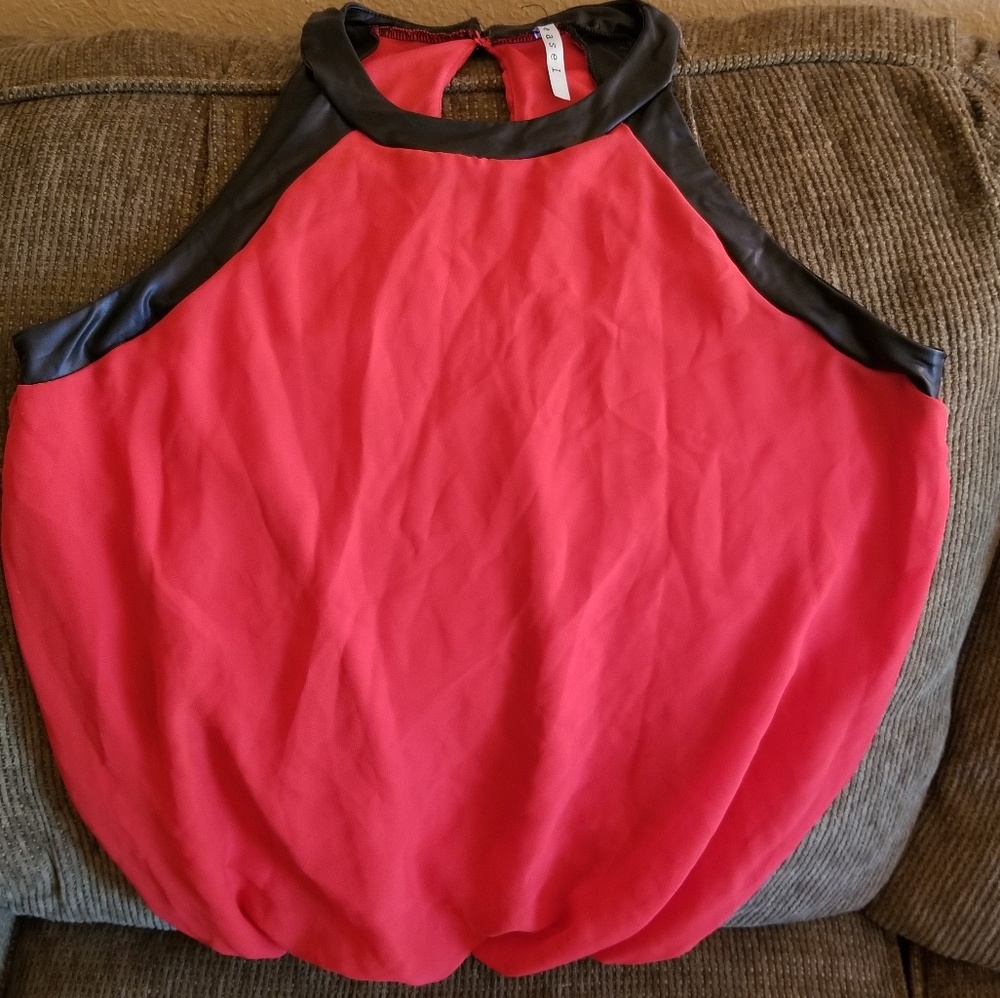 Red and Black Blouse